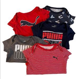 EUC 5 Puma Bodysuits Size 0-3 Months